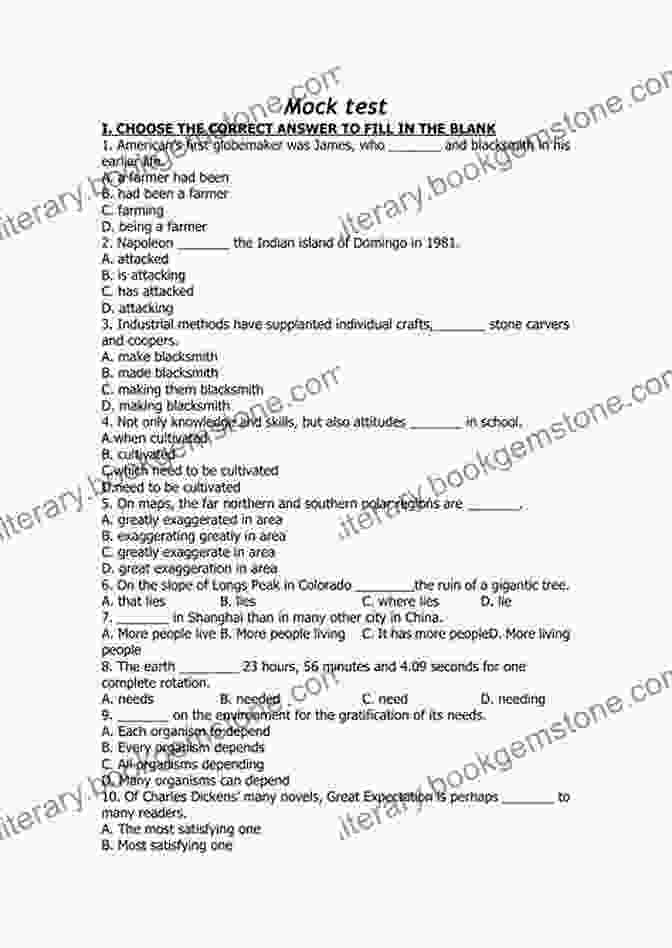 English Mock Test Question 28 Mock Test For Olympiads Class 4 Science Mathematics English Logical Reasoning GK Cyber 2nd Edition