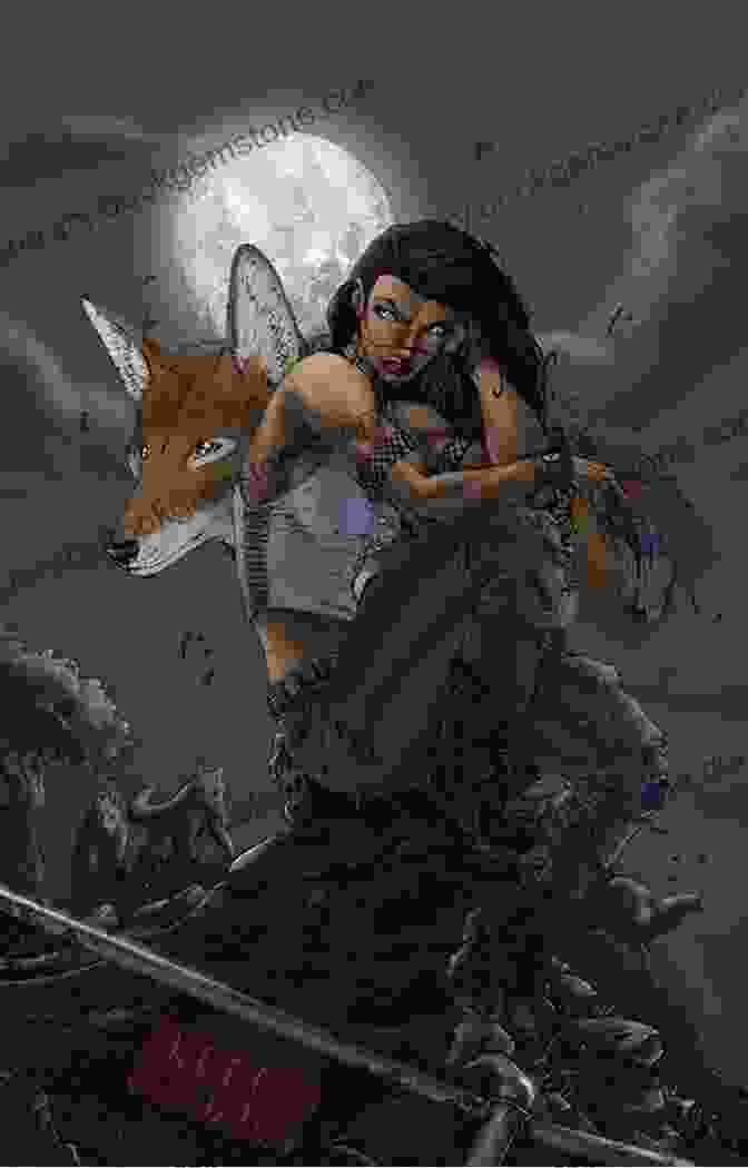 Mercy Thompson In Her Coyote Form, Surrounded By A Pack Of Werewolves Blood Bound (Mercy Thompson 2)