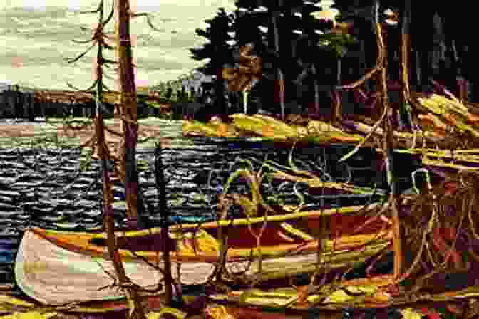 Tom Thomson Paddling His Canoe Through A Tranquil Lake, Surrounded By The Vibrant Colors Of Autumn. Tom Thomson: The Silence And The Storm